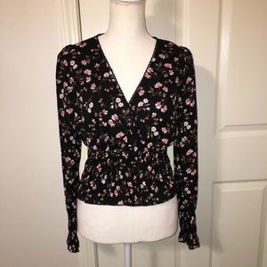 WAYF Floral Surplice Top